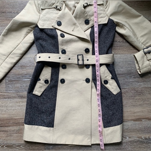 Sam Edelman Tan & Gray Trench Coat S - Picture 2 of 10